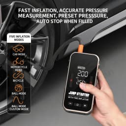 12V Car Jump Starter with Air Compressor - 2-in-1 Emergency Battery Booster, Tire Inflator & Portable Power Bank