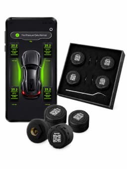 Wireless Bluetooth Tire Pressure Monitor, APP Real-Time Pressure Temperature Alarm,for RV SUV MPV Van Car Motorcycle Scooter ATV
