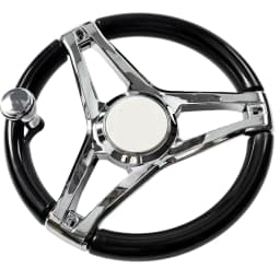 13-1/2 Inch Dia Boat Steering Wheel 3 Spoke, Marine Steering Wheel for Seastar and Verado With Turning Knob