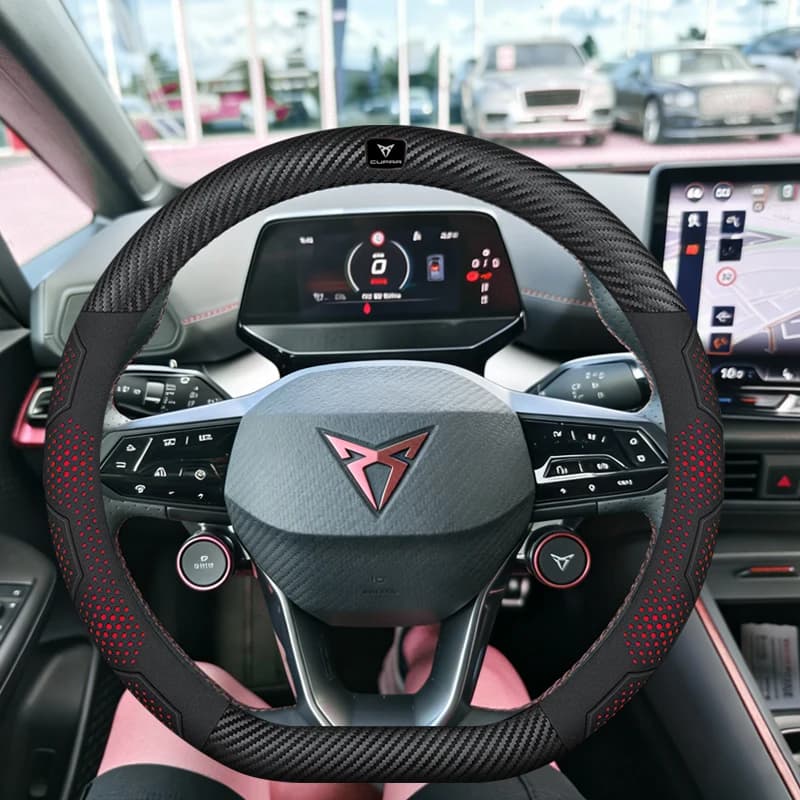 Car Breathable Anti-Slip Suede Leather Steering Wheel Cover For Cupra Formentor Terramar Tavascan Ateca Born Leon ST IBIZA Raval