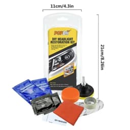 DIY Car Headlight Restoration Kit, Remove Oxidation Yellowing Scratches, Lens Polishing Renew Brightening Tools for Auto Headlam