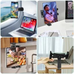 Airplane Tablet Holder Rotating Phone Stand 360 Degree Rotation Durable ABS Plastic Easy Install Portable for Business Travel