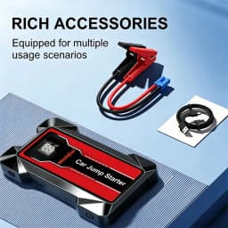 12V Portable Jump Starter Power Bank, Fast Charging with Emergency LED Light, Car Battery Booster for Petrol Diesel Auto SUV