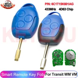 KEYECU KYDZ Board 6C1T15K601AG 6CIT15K601 For Ford Transit WM VM 2006- 2010 2011 2012 2013 2014 Car Remote Key 4D63 Chip 433MHz