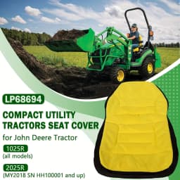 Padded Compact Tractor Seat Cover, 300D Waterproof UV Protector for John Deere 1025R 2025R Lawn Mower
