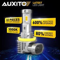 AUXITO 2Pcs 16000LM H8 H11 LED CSP Chip Fog Lights Bulb HB4 9006 9005 HB3 LED Lamp Headight For BMW Toyota 6500K White Yellow