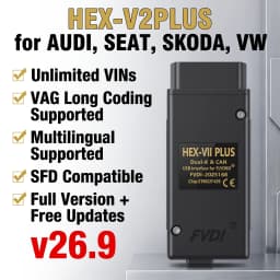 Free Updating VCDS-HEX VII VAGCOM V25.3 HEX V2 VAG Scanner Tools USB Interface For VW AUDI Skoda Seat Unlimited VINs OBD Tool