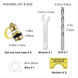 Fuel Gas Can Vent Caps, 6 Pack Upgrade Fuel Gas Can Vent Kit, Used for All for Gas Can Fuel Tank Water Jug Enhances Flow