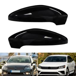 For VW Scirocco III 08-18 Gloss Black Side Wing Door Rearview Mirror Cover Caps Housing Fits Passat B7 2010-2014