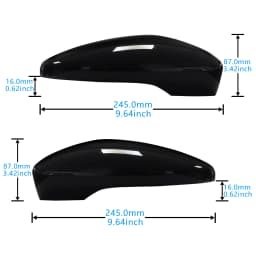 For VW Scirocco III 08-18 Gloss Black Side Wing Door Rearview Mirror Cover Caps Housing Fits Passat B7 2010-2014