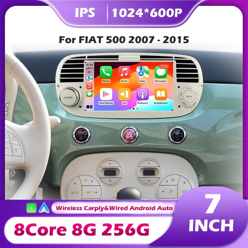 7 ' Android 16 Auto FIAT 500 2007-2015 GPS Navigation Wireless Carplay Car Radio Multimedia Video Player Stereo Autoradio Tools