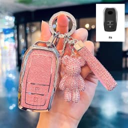 Diamond Pink for Toyota CHR Hilux Fortuner Land Cruiser 200 Camry Corolla Crown RAV4 Highland Remote Car Key Case Cover Fob Bag