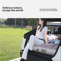 YZ For Tesla Model Y Juniper PVC 2021-2025 Inflatable Mattress Outdoor Camping Inflatable Special Suede Fabric Car Travel Bed