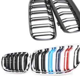 Carbon Fiber Print Grille Kidney Grill For BMW 3 Series E90 E91 LCI 2009-2012 LCI Gloss Black M Color Chrome Silver Double Slat
