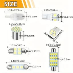 42Pcs LED Car Interior Lights T10 6000K SMD LED Replacement License Plate/Reading Light Bulbs Xenon White Interior Light Bulbs