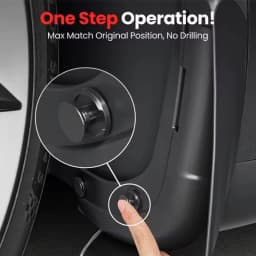 Lcars Vehicle-Specific Mudguards, Abs Material, 4-Piece No-Drill Mudguards, Compatible with Tesla Model 3 New 2024 / Y Old Model 2021-2024 / New Y 2025 / Extended Yl, All-Weather Protection Against Mud, Includes Pry Bar Clips
