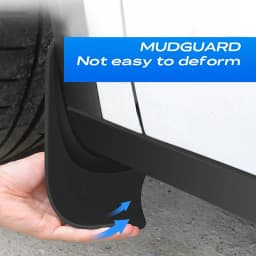 Lcars Vehicle-Specific Mudguards, Abs Material, 4-Piece No-Drill Mudguards, Compatible with Tesla Model 3 New 2024 / Y Old Model 2021-2024 / New Y 2025 / Extended Yl, All-Weather Protection Against Mud, Includes Pry Bar Clips