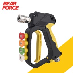 High Pressure Washer Short Spray Gun Max 5000 PSI with Inlet M22-ID14mm & Outlet 1/4” Quick Connector & Nozzle Tips Holder