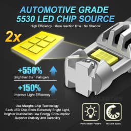 2x T10 LED W5W 5W Car Side Interior Lights 12V Super Bright Bulb 5530 Chips 194 168 Auto White 6000K Parking Marker Dome Lamps