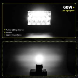 2PCS LED Work Light Pods 4 Inch Off-Road Driving Light Bar 12-24V 2.5‘’ Tow Hitch Mounting Bracket for Truck Trailer SUV Pickup
