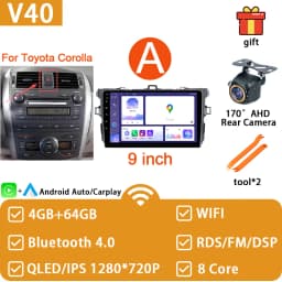 Car Radio For Toyota Corolla E140/150 2007-2013 For Toyota Auris E150 2006-2012 Android Auto Multimedia Player GPS Navigation 4G
