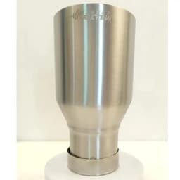 MILLTEK SPORT Universal Car Muffler 304 Stainless Steel Matte Brushed Finish with Pointed Exhaust Tip And Slanted Pipe