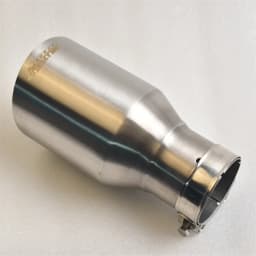 MILLTEK SPORT Universal Car Muffler 304 Stainless Steel Matte Brushed Finish with Pointed Exhaust Tip And Slanted Pipe