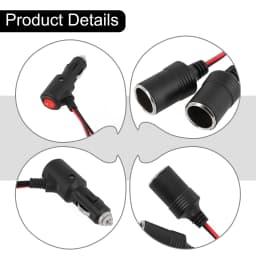 Car Cigarette Lighter 12V 24V Splitter Adapter W/ On Off Switch 1 Male To 2 Female Sockets Y Splitter Car Accessories 10cm
