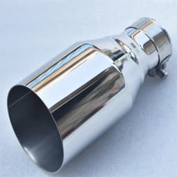 MILLTEK SPORT 304 Stainless Steel Car Muffler Glossy Silver Pointed Exhaust Nozzle Universal Angled Design for Automotive