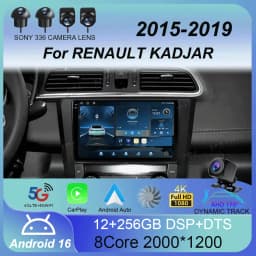 Android 16 9 Inch Carplay For RENAULT KADJAR 2015 - 2019 Car Radio Multimedia Center Bluetooth 4G Wifi Rear Camera Touch Display