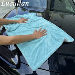 Lucullan The Liquid8r 1200GSM Microfiber Twist Loop Towel 24"x36" Aqua Blue/Grey Drying Towel