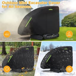 Mini Excavator Cover Fit for Bobcat E20 1760-3530lbs Water Proof 210D Oxford Fabric Zippered Exterior Accessories Black