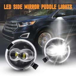 2pcs LED Side Mirror Puddle Lights 5F1Z-13B375-A For Ford Edge Expedition Explorer F-150 Fusion For Lincoln MKS MKT MKX Mercury