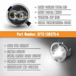 2pcs LED Side Mirror Puddle Lights 5F1Z-13B375-A For Ford Edge Expedition Explorer F-150 Fusion For Lincoln MKS MKT MKX Mercury