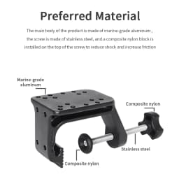 VINmounts Heavy Duty C-Clamp Mount Compatible with RAM Systems 1"and 1.5"Size Round Ball Bases,Aluminum Kayak Mount,3.27Inch Jaw
