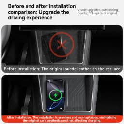 YZ For Tesla Model Y YL 3 Highland Juniper 2026 Wireless Charger Silicone Anti-Slip Pad Center Center Charging Car Accessories