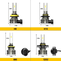 2Pcs AUXITO Fog LED H8 H9 H11 H10 H16JP 5202 880 H27W/1 White/Yellow Amber Canbus Fog Lights DRL 48W High Power 12V 2000LM CSP