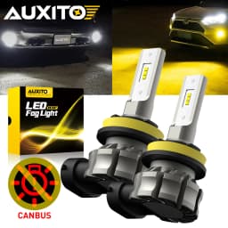 2Pcs AUXITO Fog LED H8 H9 H11 H10 H16JP 5202 880 H27W/1 White/Yellow Amber Canbus Fog Lights DRL 48W High Power 12V 2000LM CSP