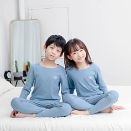 2-Piece Children's Autumn and Winter Solid Color Autumn Clothes and Trousers Suit Boys and Girls Comfortable Thermal Underwear
