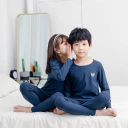 2-Piece Children's Autumn and Winter Solid Color Autumn Clothes and Trousers Suit Boys and Girls Comfortable Thermal Underwear