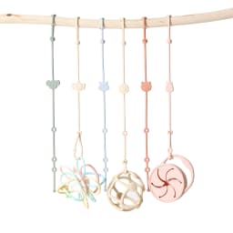 6pcs Baby Silicone Toys Straps ,Cartoon Animal Shape Anti-Lost Adjustable Pacifier Chain For For Strollers, High Chairs