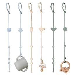 6pcs Baby Silicone Toys Straps ,Cartoon Animal Shape Anti-Lost Adjustable Pacifier Chain For For Strollers, High Chairs