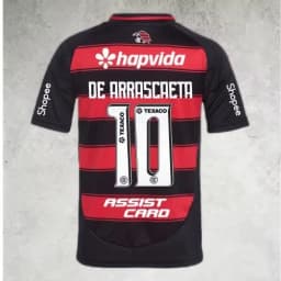Flamengo Soccer Jersey DE ARRASCAETA #10 Red‑Black Striped Short Sleeve Football Shirt Men Fan Sports Uniform Matching Family