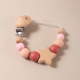 Star Pacifier Chain Beaded Pacifier Clip Anti-Lost Soother Holder for Babies Infants & Toddlers