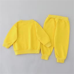 2PCS Children's Set Spring and Autumn Simple Little Bear Head Round Neck Long Sleeve Pants Outdoor Set for Young Children
