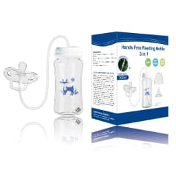 Multi-Size Hands-Free Baby Bottle with Straw, Anti-Choke Design, 150/240/300ml Optional, Night Feeding Hands-Free