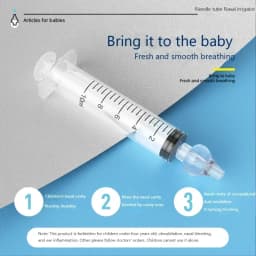10ML Baby Nasal Syringe Set with 5 Silicone Heads Baby Nasal Aspirator Qucik Syringe Nose Cleaner Rinsing Tools for Infant Kids