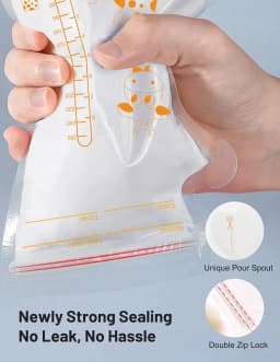 250ml 100pcs Breastmilk Storage Bag Self Standing Baby Food Storage Containers No Leak Milk Freezer Bags Safe Feed BPA Free