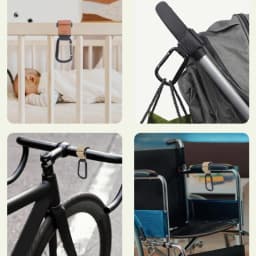 Universal Stroller Hooks Clip Heavy Duty Hanging Organizer for Diaper Bags Uses for Prams Shopping Carts Car Seats Baby Carriers