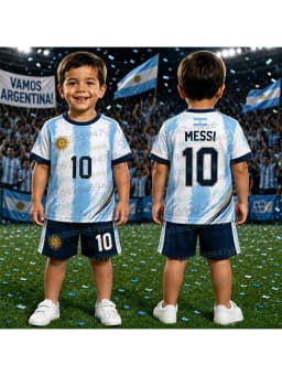 2026 Special Messi 10 Football Jersey Tee Shorts Set Women Men Harajuku Argentina Fans Shirt and Shorts Summer Kids 2 Piece Set